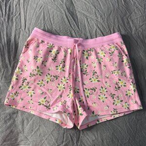 Draper James Pink and White Magnolia Print Cotton Shorts - 2X
